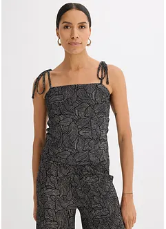 Topp i kreppet jersey, bonprix