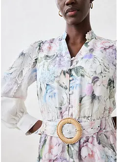 Midikjole i rami (2-delt sett med belte), bonprix