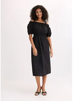 Off shoulder-kjole i økologisk bomull, bonprix