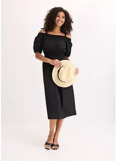 Off shoulder-kjole i økologisk bomull, bonprix