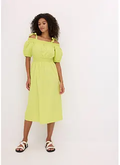 Off shoulder-kjole i økologisk bomull, bonprix