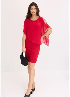 Blondekjole med cape i lett chiffon, bonprix