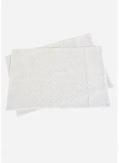 Bordbrikker i økologisk bomull med broderi (2-pack), bonprix