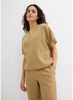 Oversized bluse med elastisk fald, bonprix