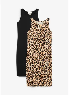 Jerseykjole i økologisk bomull (2-pack), bonprix