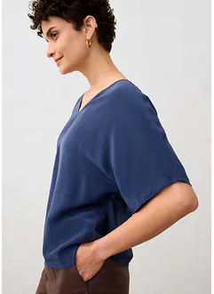 Topp med silke og vevd innfelling, bonprix