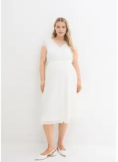 Mammakjole   med brudebelte, av blonde og krepp, bonprix