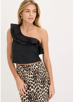 Bluse med volang, bonprix