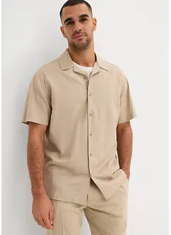Kortermet skjorte med lin, Loose Fit, bonprix