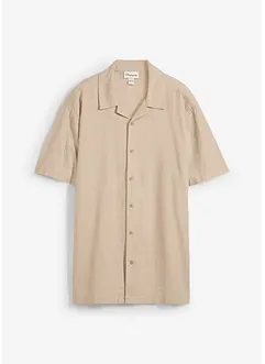 Kortermet skjorte med lin, Loose Fit, bonprix