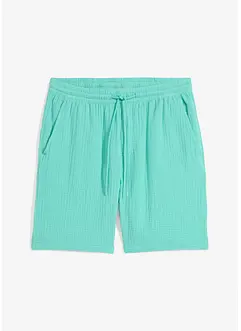 Shorts i 100% bomullsmusselin, Regular Fit, bonprix