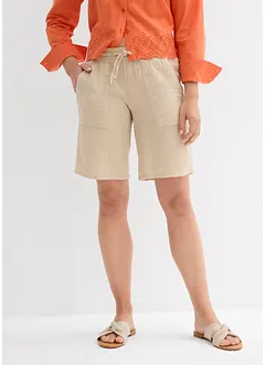 Slip on-bermudashorts av musselin, bonprix