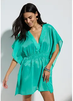 Transparent strandtunika med V-hals, bonprix