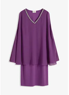 Chiffonkjole med strasspynt, bonprix