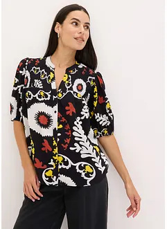 Kortermet bluse med krinklet detalj, i lett viskose, bonprix
