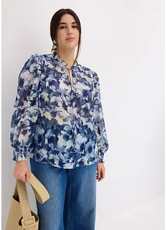 Mønstret chiffonbluse, bonprix