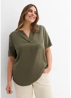 Bluse i lett viskosemiks med korte ermer, bonprix