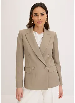 Blazer i materiale med rynket effekt og lyocell, bonprix