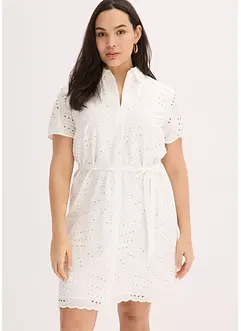 Skjortekjole med hullbroderi, bonprix