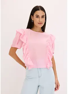 Bluse med volanger, bonprix