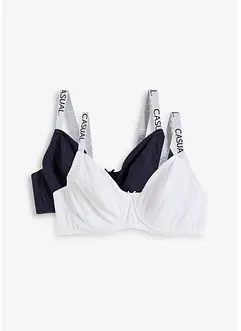BH med bøyle og økologisk bomull (2-pack), bonprix