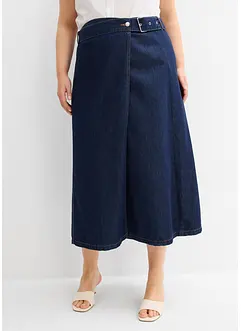 Jeansskjørt i omslagsmodell,  supersoft, bonprix