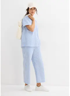 Kortermet bluse i kreppmateriale, bonprix