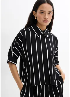 Kortermet bluse i kreppet strukturmateriale, bonprix