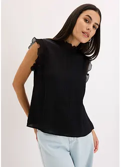 Bluse med volanger, bonprix