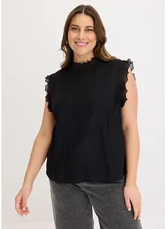 Bluse med volanger, bonprix
