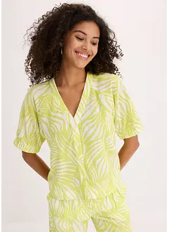 Kortermet bluse i lin-look, bonprix