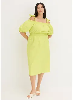 Off shoulder-kjole i økologisk bomull, bonprix