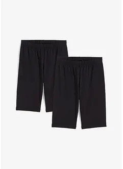 Sykkelbukse i økologisk bomull med elastan (2-pack), bonprix