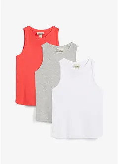 Singlet i økologisk bomull (3-pack), bonprix