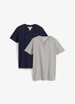 T-skjorte med økologisk bomull (2-pack), bonprix