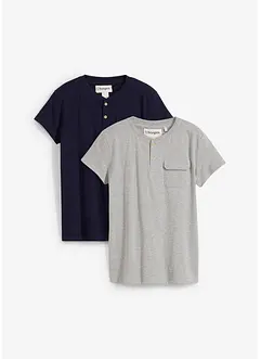 Kortermet topp med økologisk bomull (2-pack), bonprix