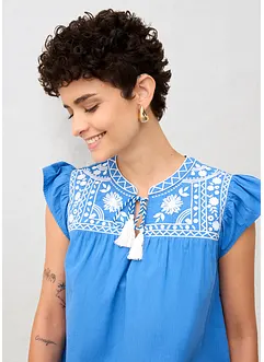 Tunika med silke og broderi, bonprix