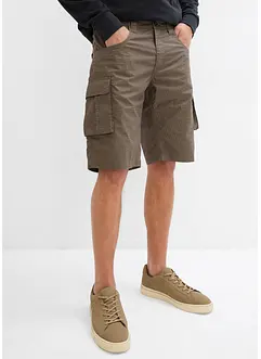 Bermudashorts i 100% bomull med cargolommer, Relaxed Fit, bonprix