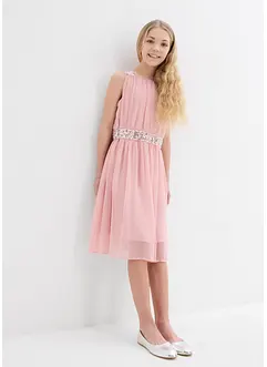 Chiffonkjole med paljettbånd, bonprix