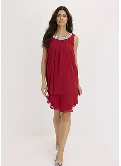 Chiffonkjole med strasspynt, bonprix