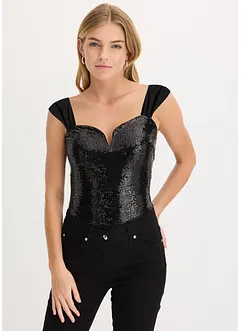 Body i paljett-materiale, bonprix