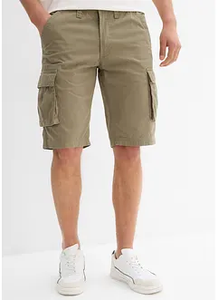 Bermudashorts i 100% bomull med cargolommer, Relaxed Fit, bonprix