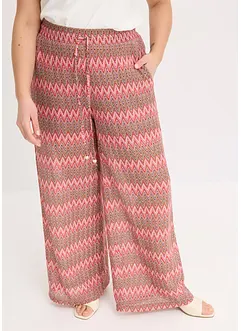 Vid jerseybukse med mønster i hekle look, bonprix