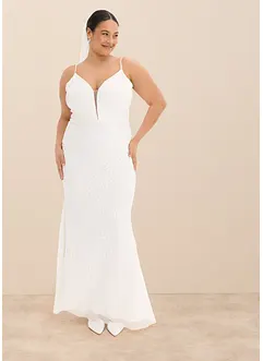 Brudekjole med paljettbroderier, bonprix