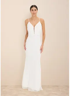 Brudekjole med paljettbroderier, bonprix