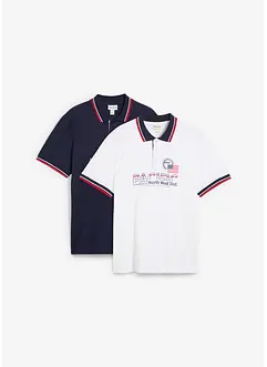 Kortermet poloskjorte i økologisk bomull (2-pack), bonprix