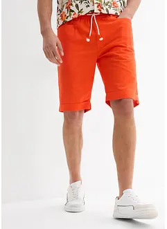 Pull on-bermudashorts i lin-miks, Regular Fit, bonprix