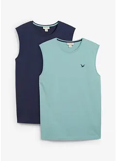 Singlet i 100% økologisk bomull (2-pack), bonprix