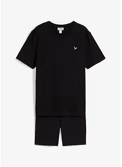 T-skjorte og trikot-bermudashorts i 100% økologisk bomull (2-delt sett), bonprix