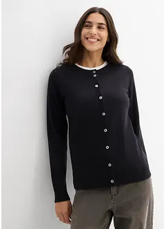 Cardigan med rund hals, bonprix